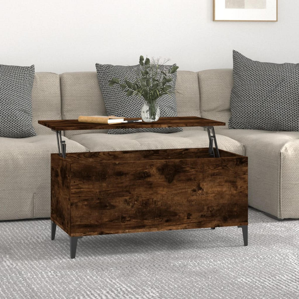 COUCHTISCH Räuchereiche 90x44,5x45 cm Holzwerkstoff - Braun, Holzwerkstoff (44.5/90/45cm) - furnicato