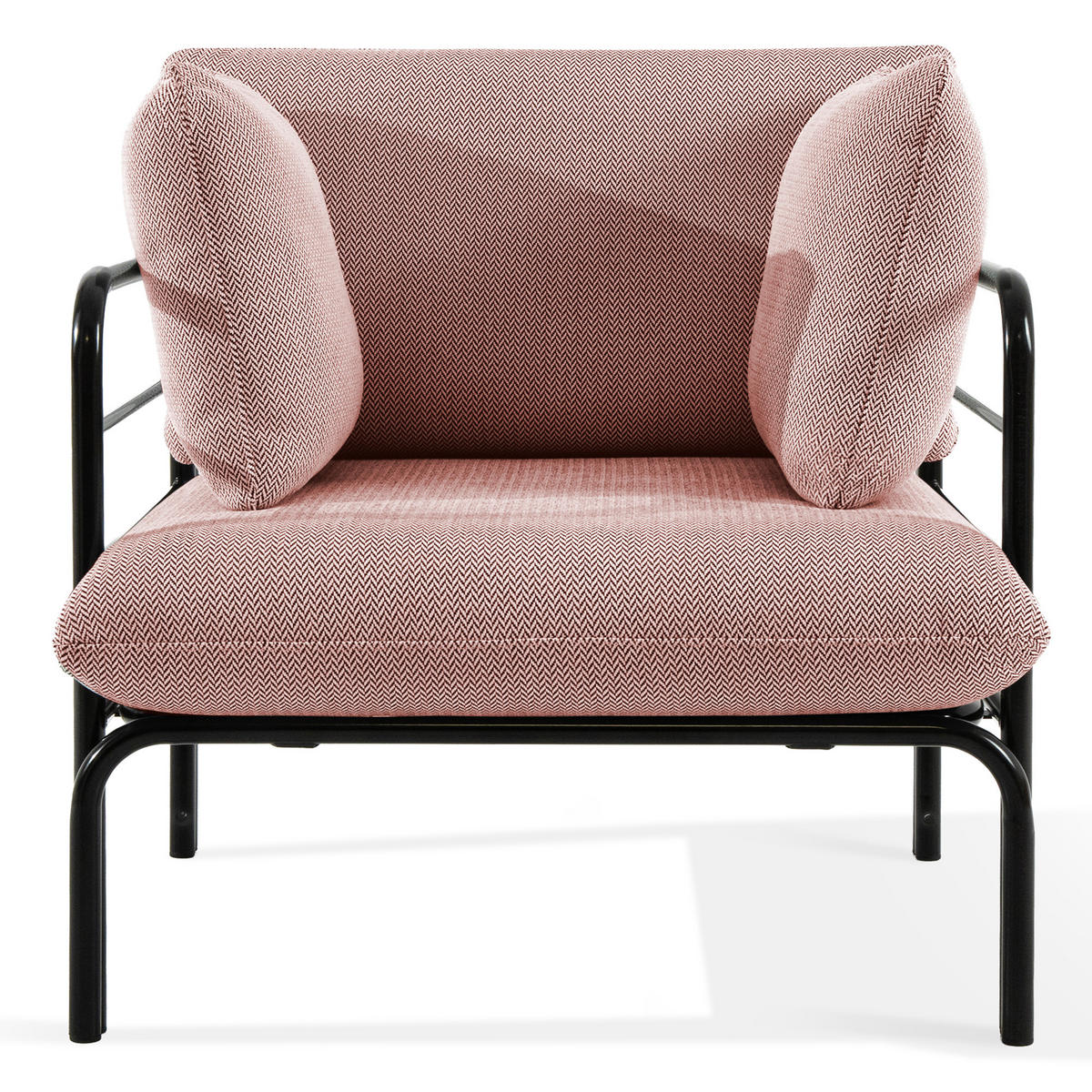 GARTENMÖBELSET RAMBE 4-tlg. 1x Tisch 2x Sessel 1x Sofa 2-Sitzer, mit Kissen, LOFT-STIL, Anthrazit - Anthrazit/Rot, Glas/Textil - KONSIMO®