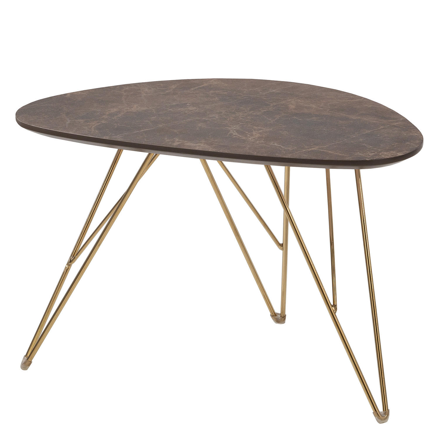 COUCHTISCH - Marmor Braun Dekor / Gold - Braun, Holzwerkstoff/Metall (40/60/38cm) - home24