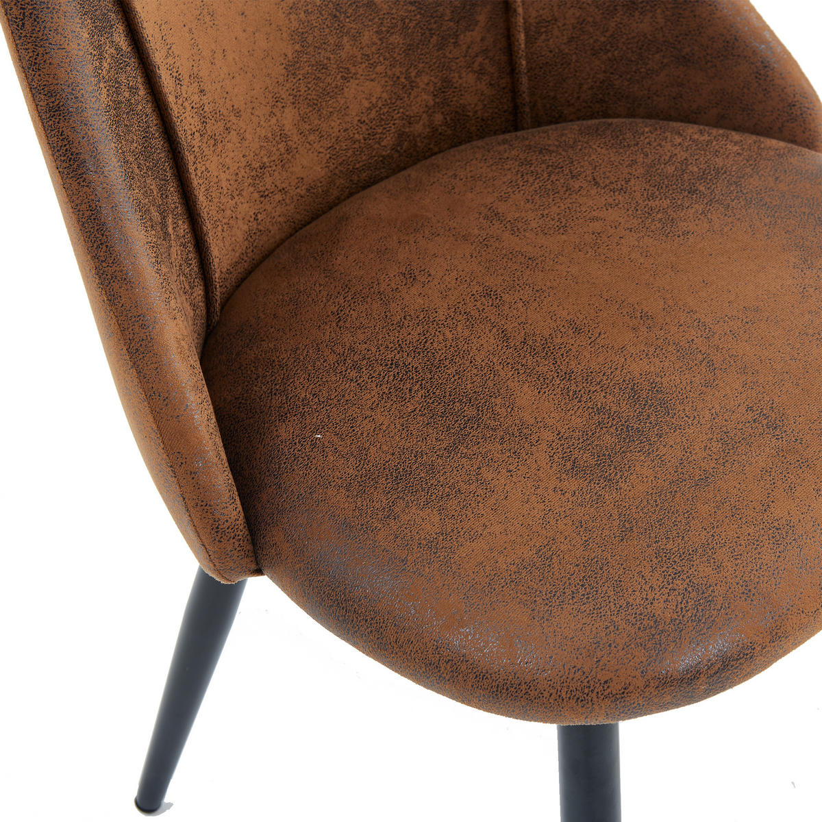ESSZIMMERGRUPPE mit ausziehbarem Esstisch und 4 braunen Stühlen aus Wildlederimitat, Esszimmer-Set mit Metallbeinen - Multicolor/Schwarz, Metall (44/83/51cm) - Meubles Cosy