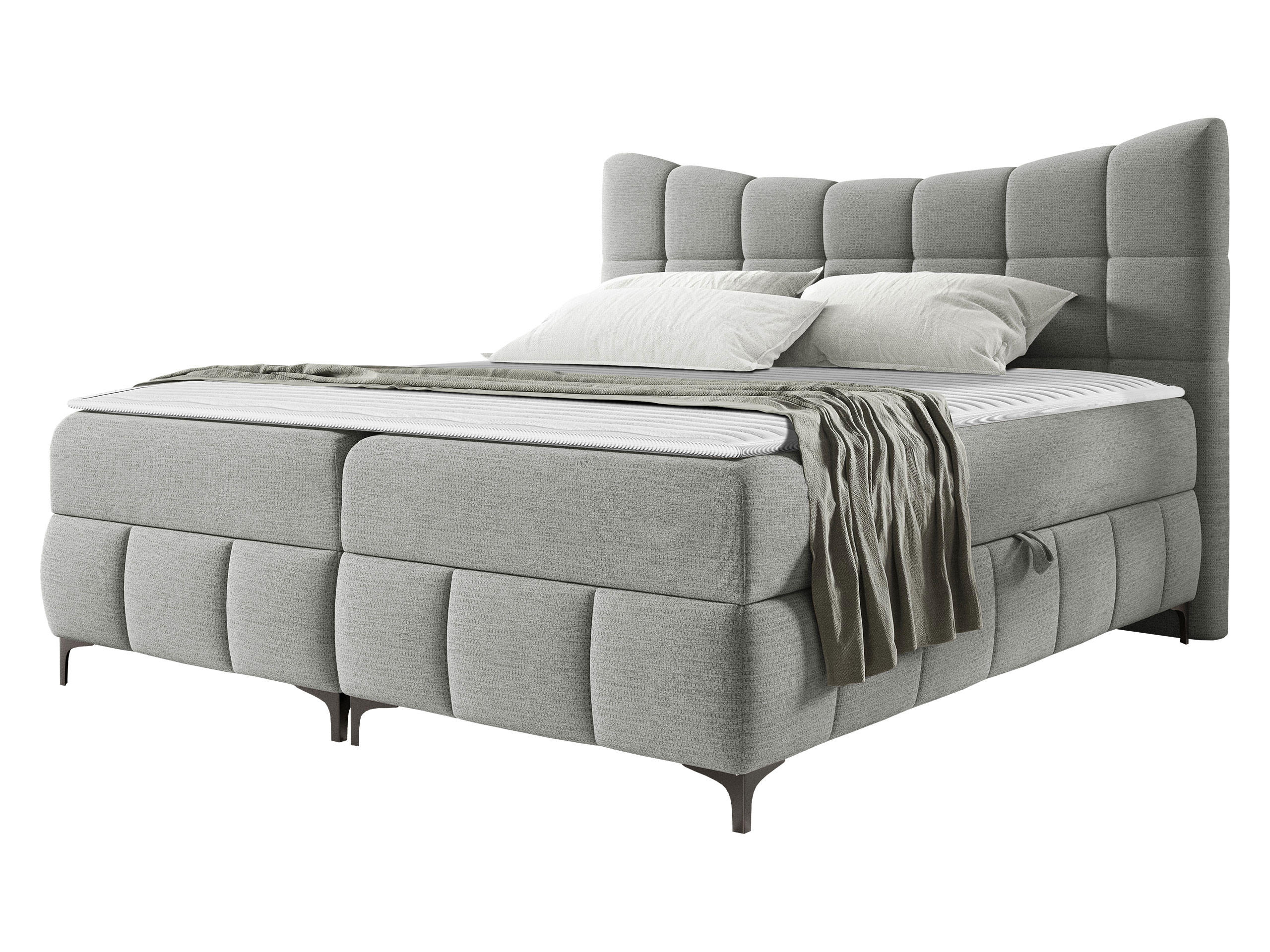 BOXBETT Nova - Schwarz/Grau, Holz/Textil (180/200cm) - MIRJAN24