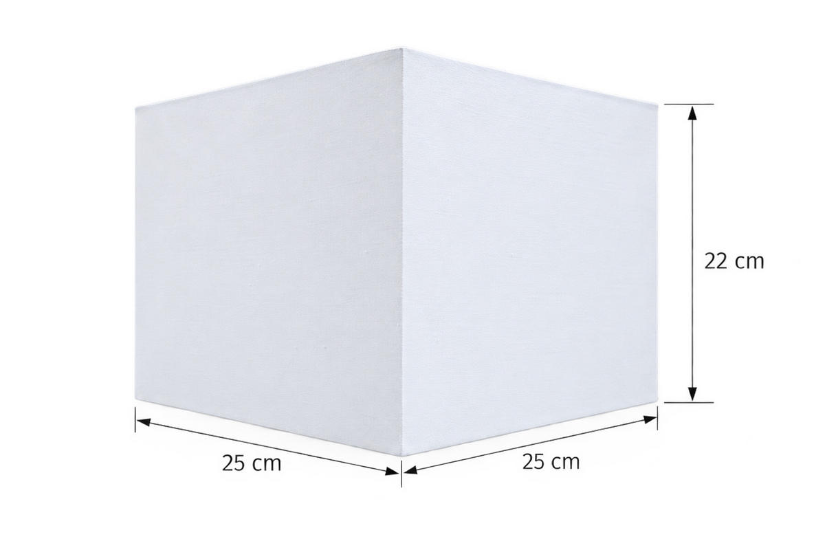 LEUCHTENSCHIRM SQUARELOW 25x25x22 cm, Textil, Weiß - Weiß, Textil (25/25/22cm) - Light & Living