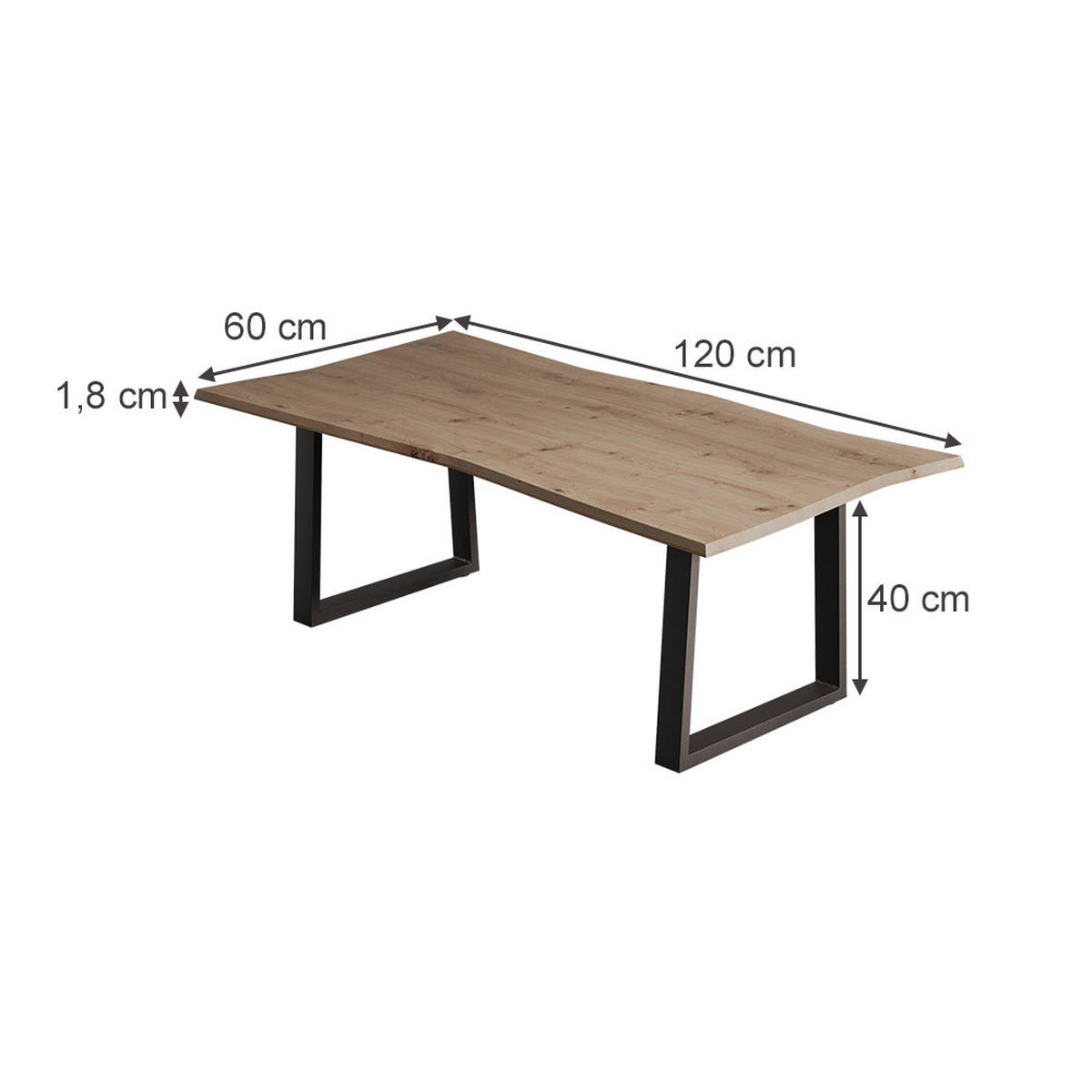 COUCHTISCH Yan Artisan 120 x 60 cm - Hellgrau, Holzwerkstoff (60/120/40cm) - Vicco