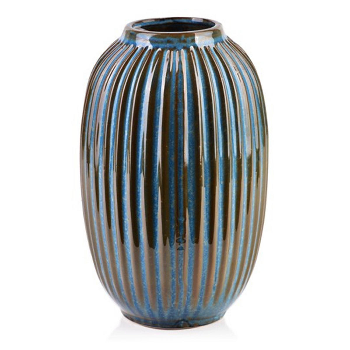 VASE Yarine Blau 10/18/27 cm Keramik - Blau, Keramik (27cm) - Mondex