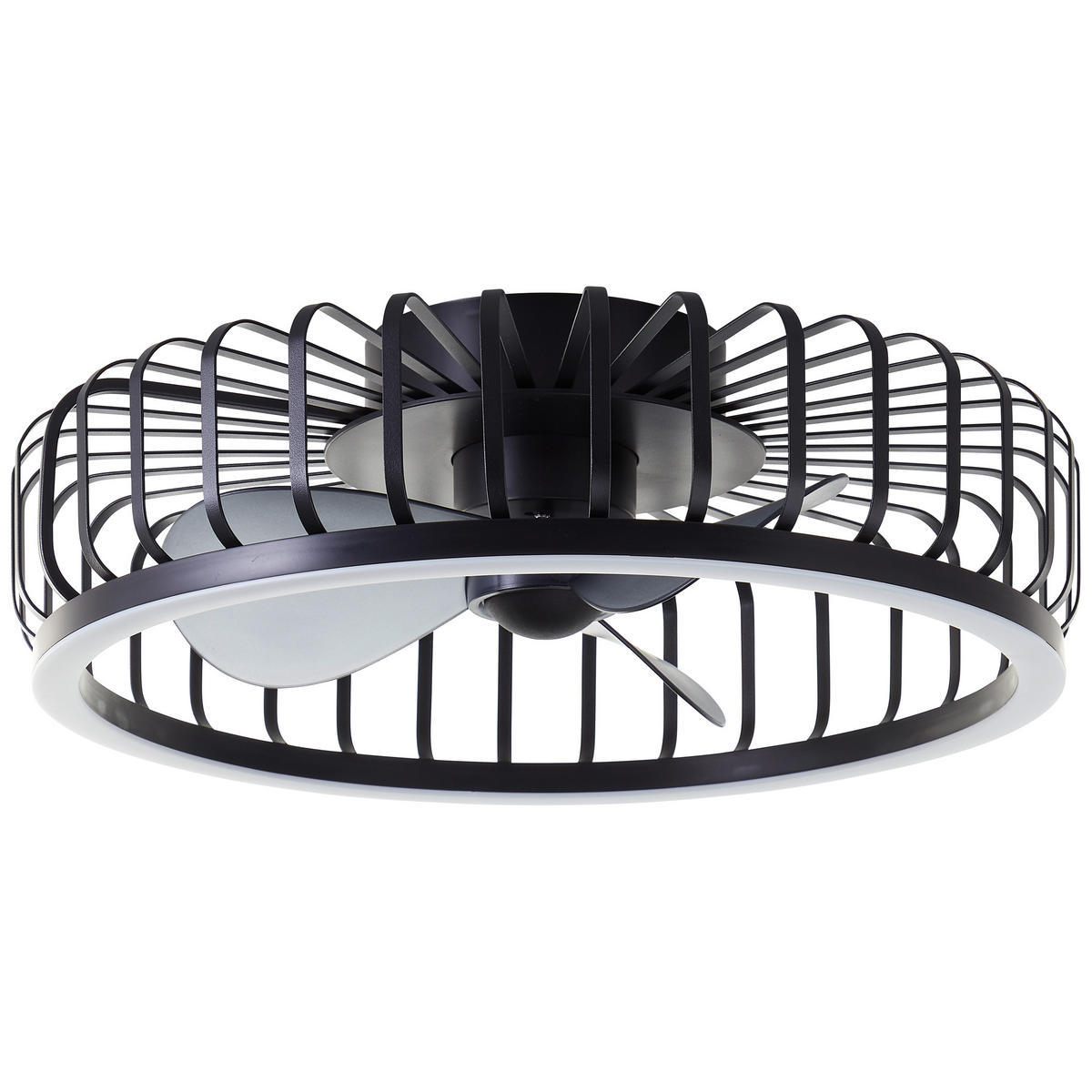 LED DECKENLEUCHTE Capo Schwarz 48/48/17 cm - Schwarz, Metall (48/48/17cm) - Brilliant