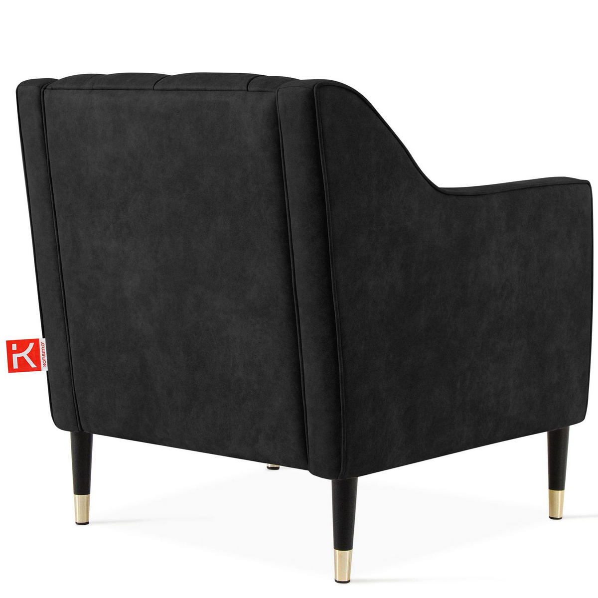 SESSEL NOMUS Kunstleder, gesteppt, Anthrazit - Wengefarben/Anthrazit, Holz/Holzwerkstoff (77/78/80cm) - KONSIMO®
