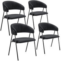 ARMLEHNSTUHL 4er Set Bedano 60 x 58 x 85 cm schwarz - Schwarz, Kunststoff (60/85/58cm) - tectake