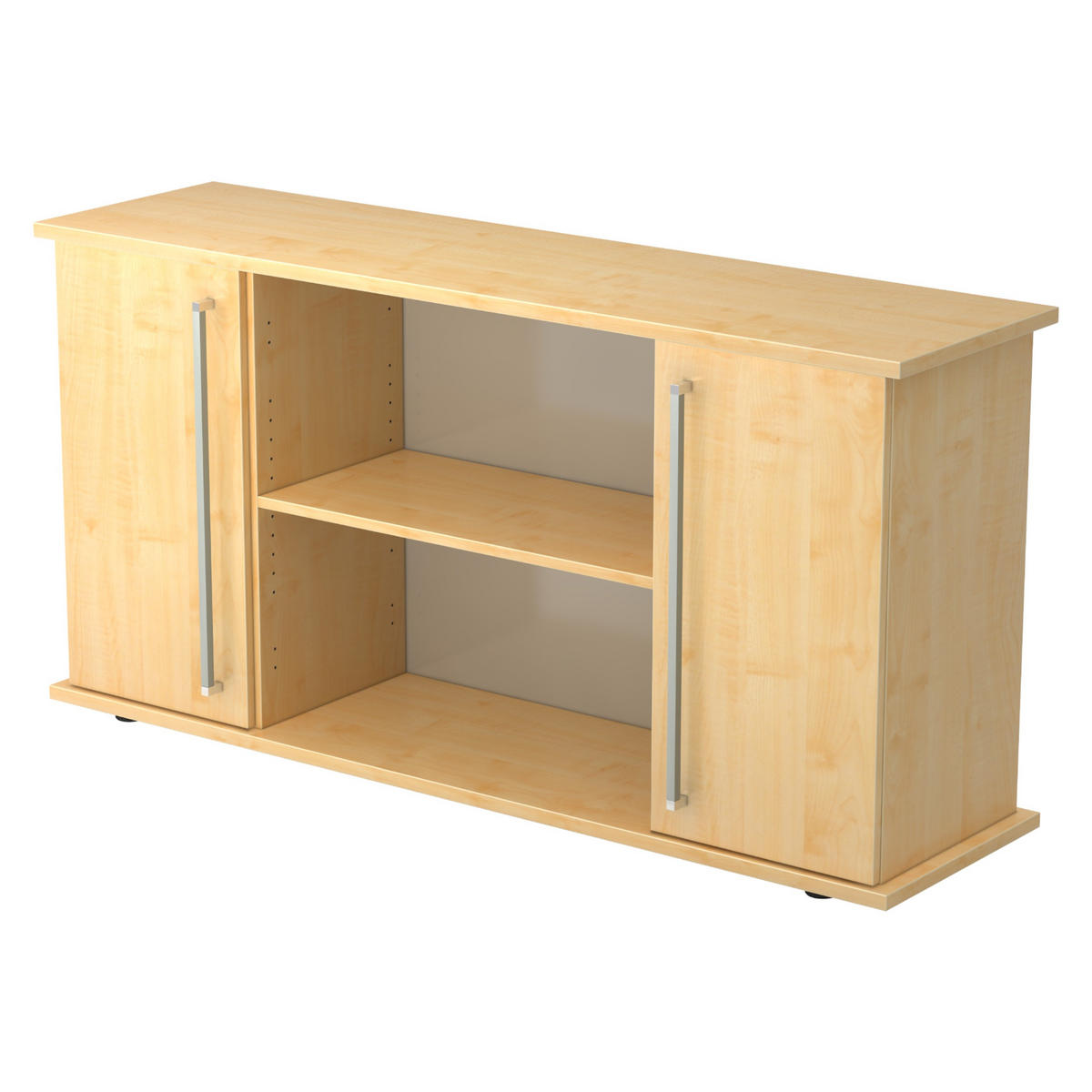 SIDEBOARD mit 2 Flügeltüren 44,8/166,1/84 cm in Ahornfarben Chromgriff - Ahornfarben, Holzwerkstoff (166.1/84/44.8cm) - bümö