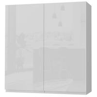 HÄNGESCHRANK Florence W4/90 Grau / RAL 9003 signalweiß HG 90 / 32,5 / 96cm - Weiß Hochglanz/Grau, Holz/Holzwerkstoff (90/96/32.5cm) - Feldmann-Wohnen