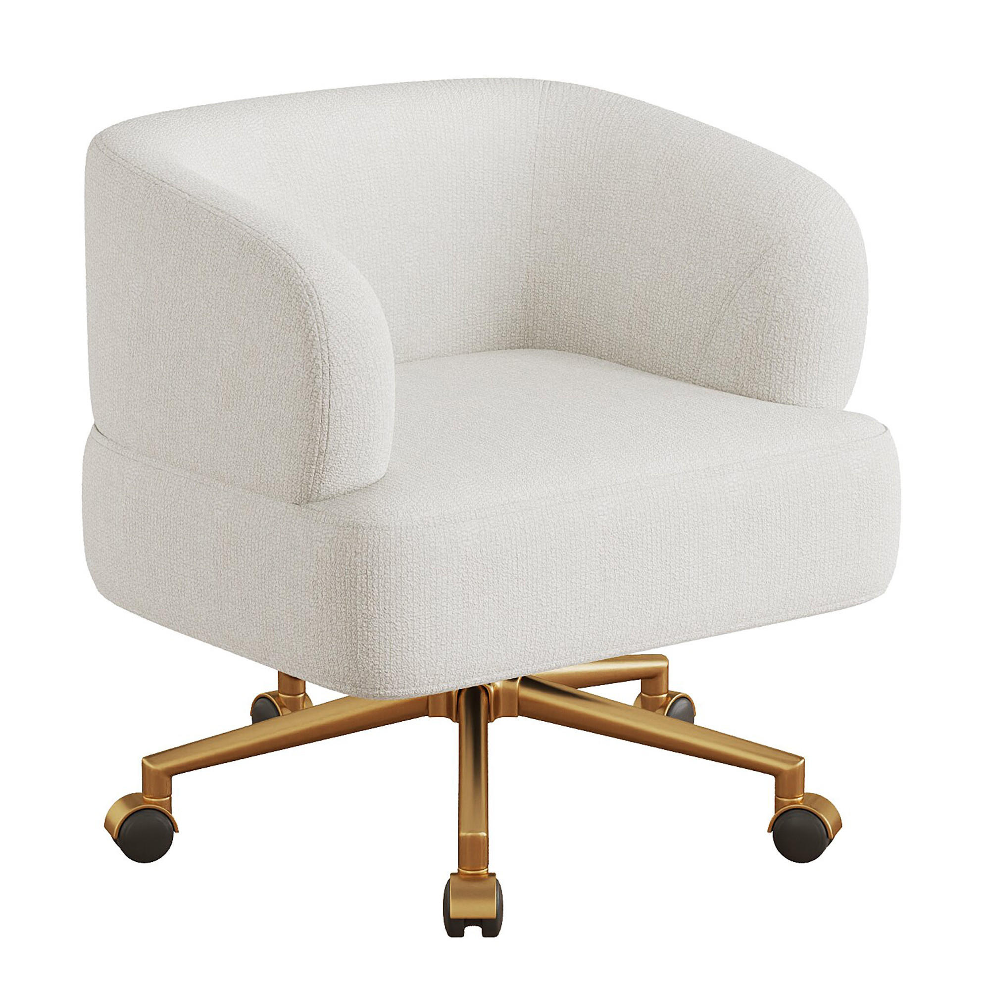 DREHSTUHL chenille beige 360grad rollen - Beige, Textil (71/71/60cm) - Urban Meuble