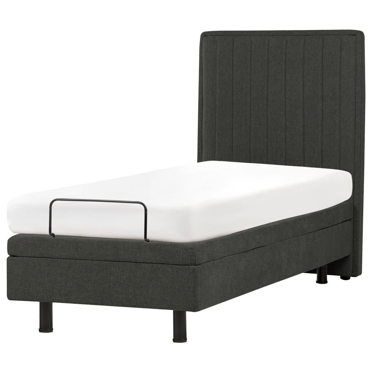 POSTEL nastavitelná 80/200 cm Látka Tmavě šedá Castellan - tmavě šedá, textil (80/200cm) - Beliani