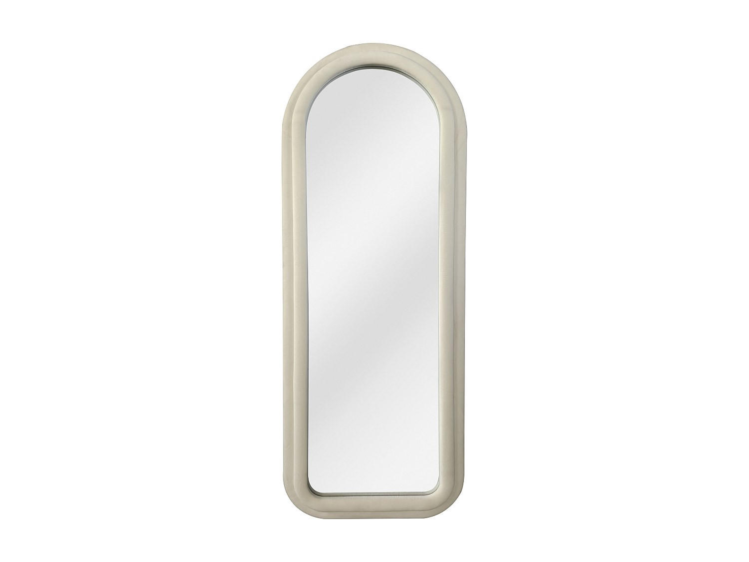 WANDSPIEGEL - 60 cm x 3 cm - Samt - Cremefarben RISALI - Creme, Textil (60/160/3cm) - Vente-Unique