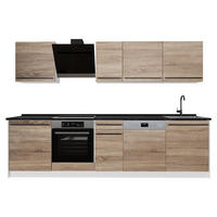 KÜCHENZEILE R-Line, Sonoma/Weiß, 280 cm Arbeitsplatte Anthrazit - Weiß/Sonoma Eiche, Holzwerkstoff (280/206.8/60cm) - Vicco