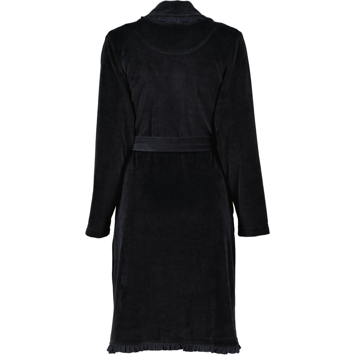 BADEMANTEL DAMEN KURZMANTEL MIT SCHALKRAGEN ARIEL SCHWARZ - 7900 - Schwarz, Textil (Snull) - Vossen