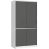 KLEIDERSCHRANK Weiß, Grau 90x51x180 cm - Graphitfarben/Weiß, Holzwerkstoff (90/180/51cm) - Akord
