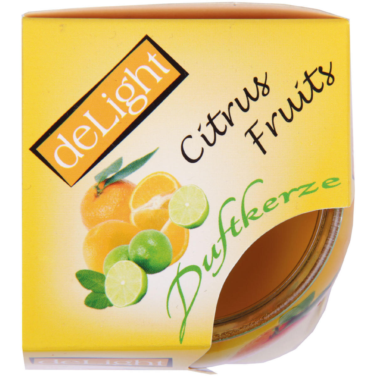 DUFTKERZE "Motiv" Kerze Raumduft Citrus Fruits - Hellgelb, Naturmaterialien (7/6cm)