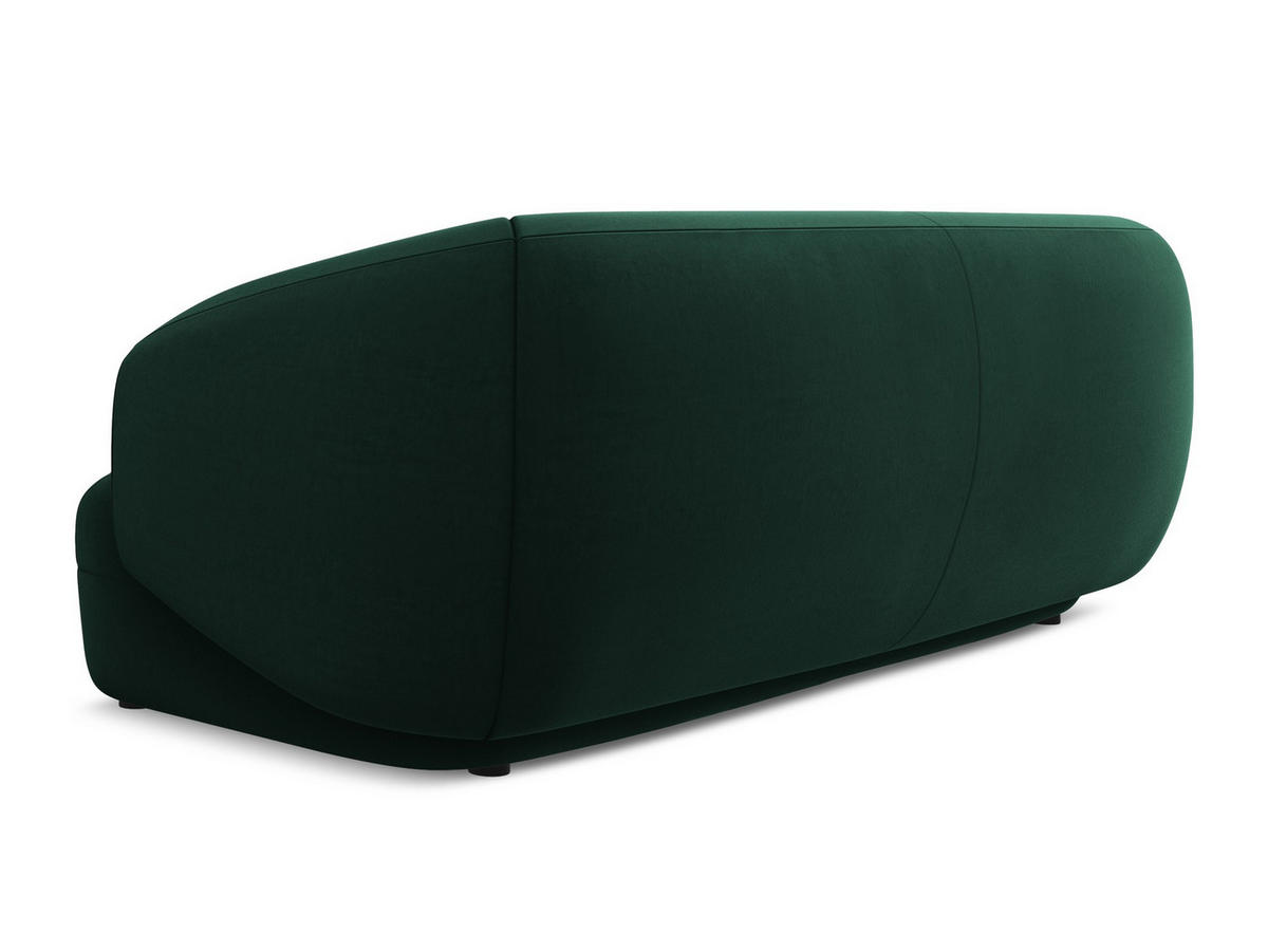 3-SITZER SOFA Samt Stoff Grün - Dunkelgrün/Schwarz, Kunststoff/Textil (212/81/98cm) - Makamii