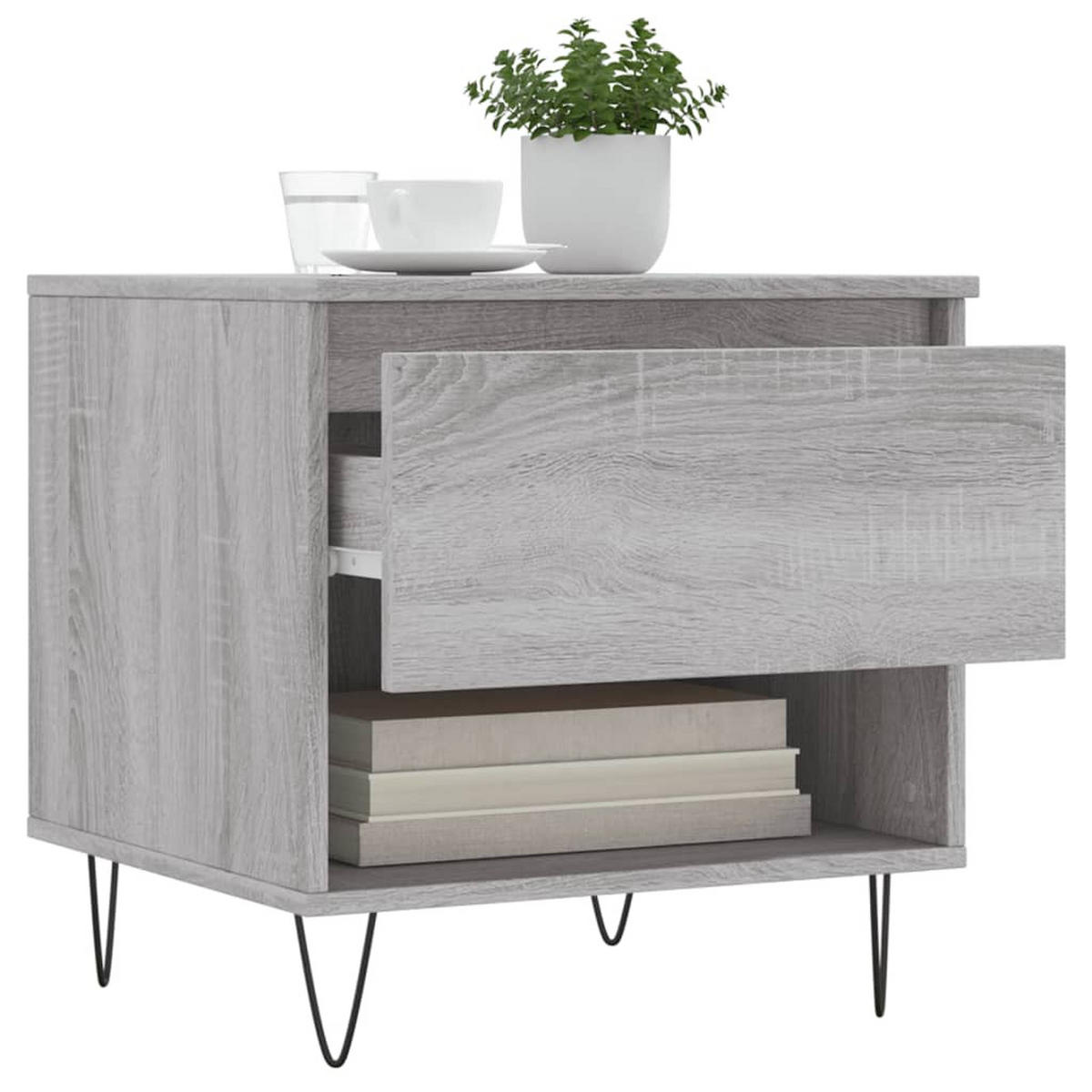 COUCHTISCHE 2 Stk. Grau Sonoma 50x46x50 cm Holzwerkstoff - Grau, Holzwerkstoff (50/46/50cm) - furnicato