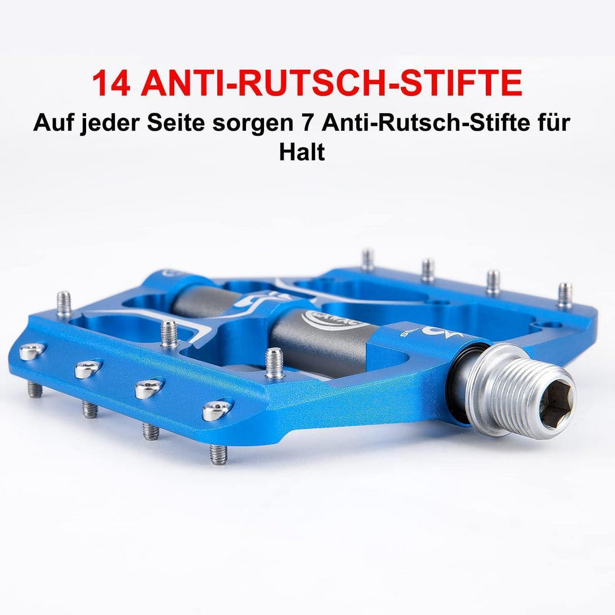 FAHRRADPEDALE Aluminiumlegierung Blau 3 Lager 9/16 Zoll - Blau, Metall (10.5/1.5/10.5cm)