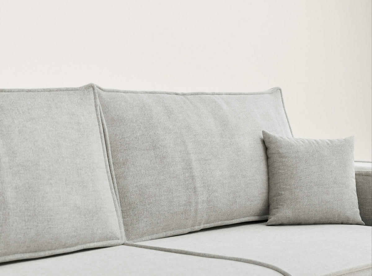 SOFA MIT SCHLAFFUNKTION Milos Grau Chenille-Stoff - Schwarz/Grau, Holz/Holzwerkstoff (255/70/105cm) - Maison de Reve
