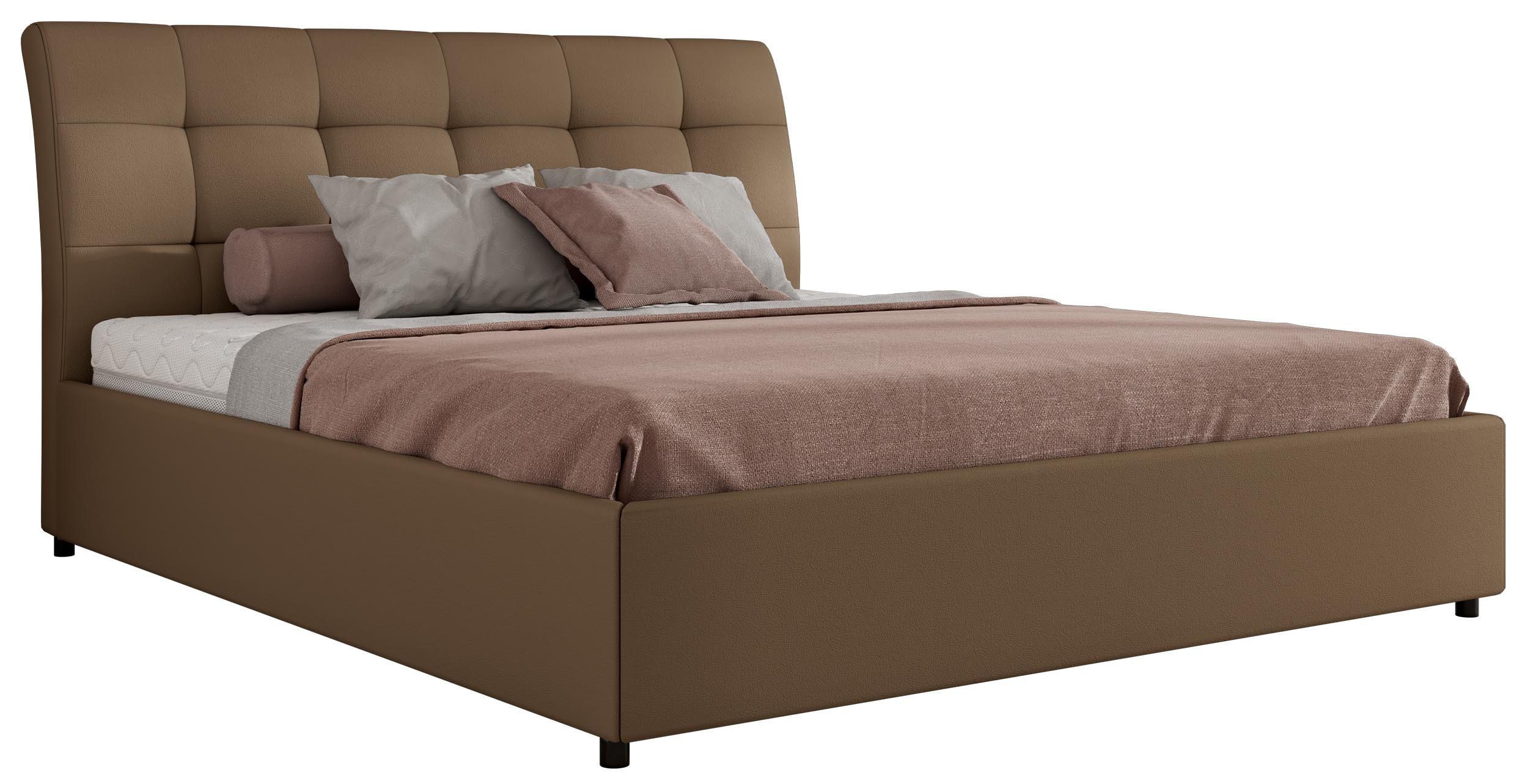 POLSTERBETT GALA CLASSIC 160/200 - Braun Kunstleder - Multipocket-Matratze - Braun, Textil (160/200cm) - MKS