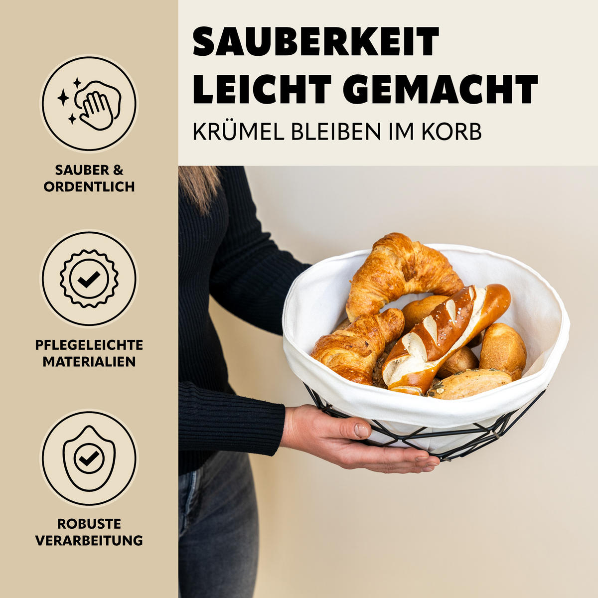 OBSTKORB, schwarz, Metall - Schwarz, Metall (30/14cm) - eluno