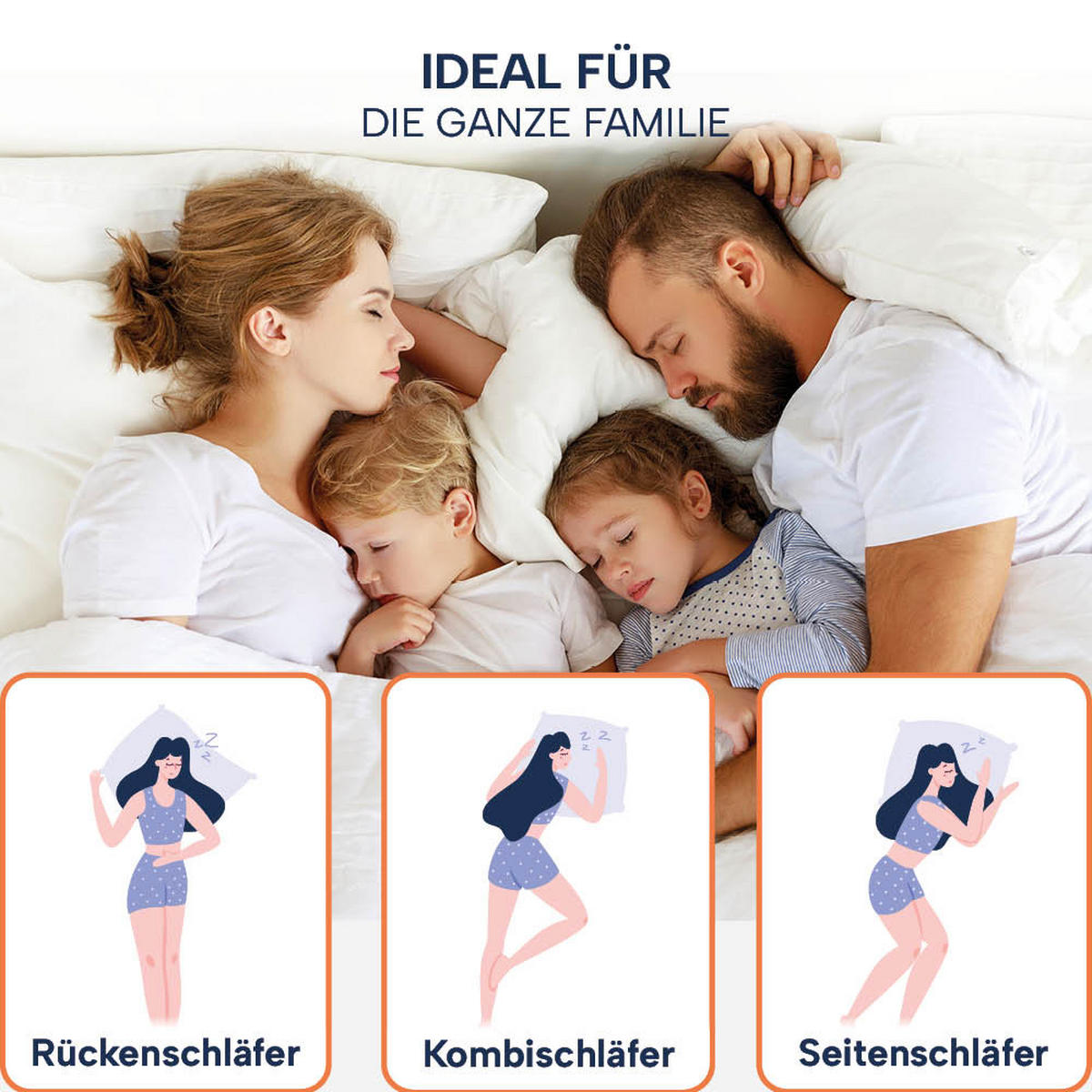 KOPFKISSEN 40x80 cm, waschbar, allergikerfreundlich - Weiß, Textil (40/80cm) - casimum