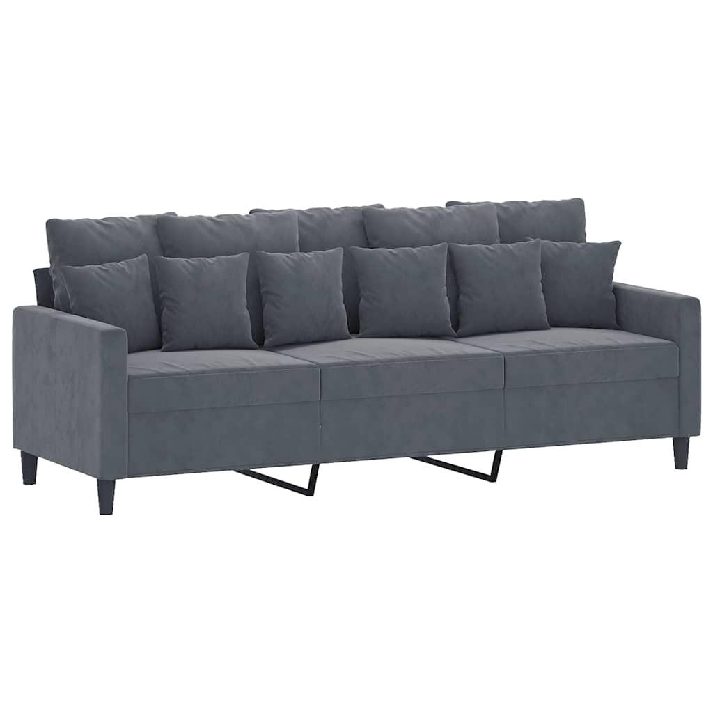 3-SITZER-SOFA Ebersbach - Dunkelgrau, Naturmaterialien (198/80/77cm) - Nettlife