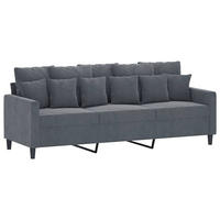 3-SITZER-SOFA Ebersbach - Dunkelgrau, Naturmaterialien (198/80/77cm) - Nettlife