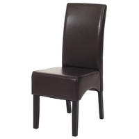 ESSZIMMERSTUHL klassisch und zeitlos 90x43x56cm Sitzhöhe 45cm Kunstleder dunkle Beine Braun - Braun, Kunststoff (43/90/56cm) - CHEFGASTRO