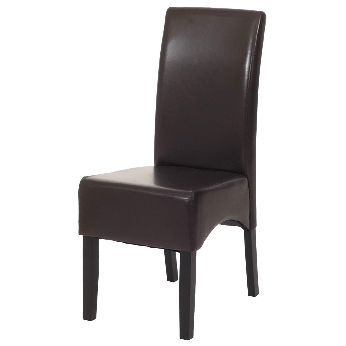 ESSZIMMERSTUHL klassisch und zeitlos 90x43x56cm Sitzhöhe 45cm Kunstleder dunkle Beine Braun - Braun, Kunststoff (43/90/56cm) - CHEFGASTRO