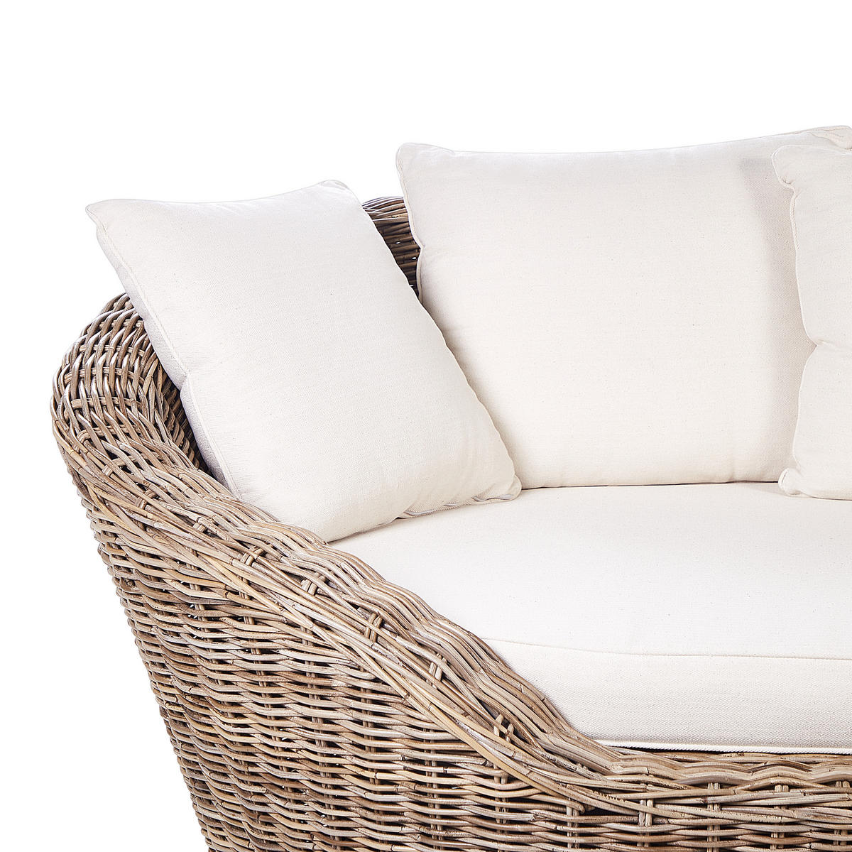 SONNENINSEL 2-Sitzer Naturfarben Cavo - Beige/Naturfarben, Naturmaterialen (227/80/124cm) - Beliani