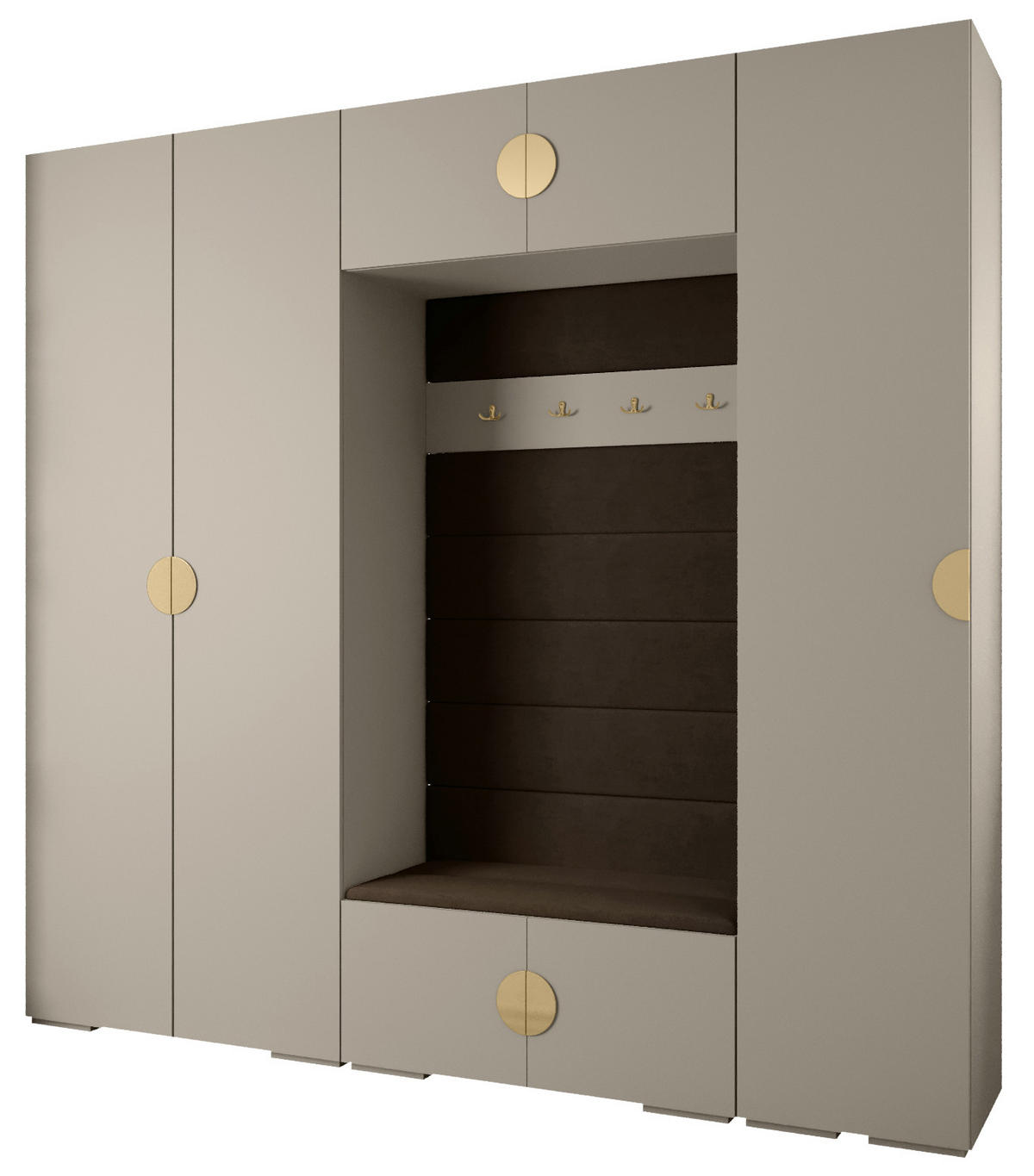 GARDEROBEN-SET 236,7/250/47 - Kaschmir/Goldfarben, Holz/Kunststoff (250/236.7/47cm) - Abiks Möbel
