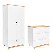 POKOJ PRO MIMINKO 2DÍLNÝ Bílá a dřevo - bílá, kompozitní dřevo (90/90/50cm) - Petits-meubles