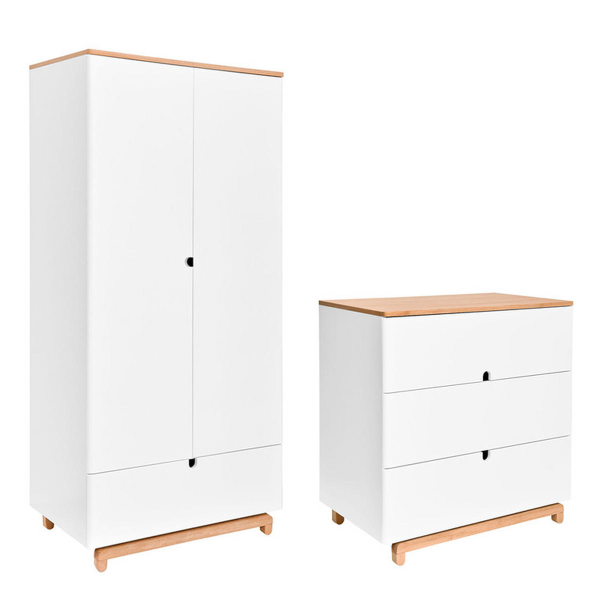 POKOJ PRO MIMINKO 2DÍLNÝ Bílá a dřevo - bílá, kompozitní dřevo (90/90/50cm) - Petits-meubles