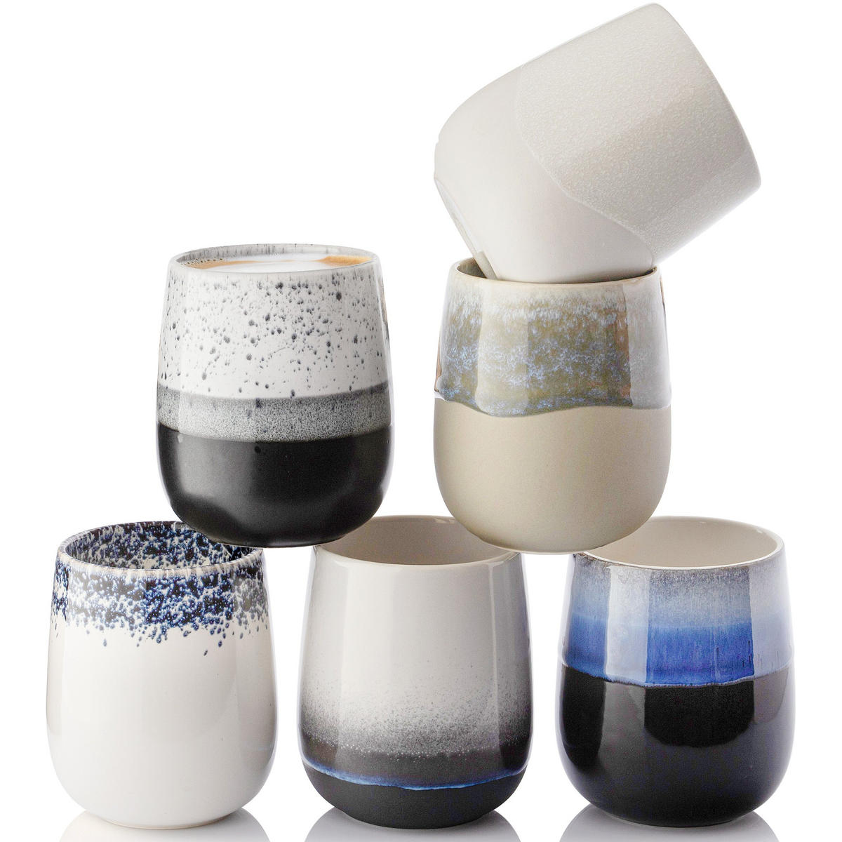 KAFFEEBECHER SIENA - 6 teilig aus Steingut 215 ml - Multicolor, Stein (0.215L) - Sänger