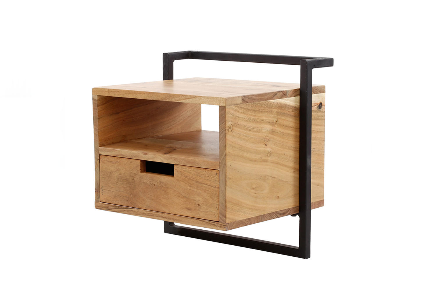 NACHTTISCH AIDY Holz Akazie - Braun, Holz (44/45/35cm) - KAWOLA