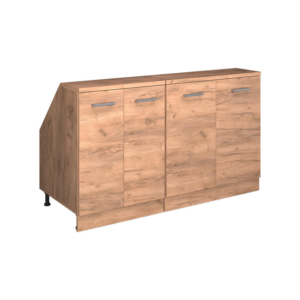 DACHSCHRÄGENSCHRANK-SET Rion Goldkraft Eiche 140 cm 2er Set Schrankkorpuss 60 cm Tiefe - Honigeiche, Holzwerkstoff (140/83.8/60cm) - Vicco