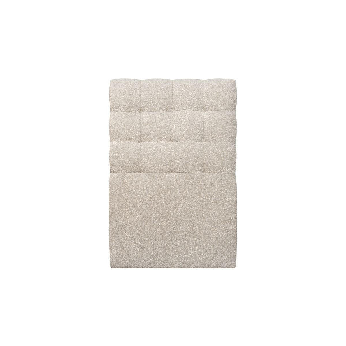 KOPFTEIL gepolstert - Gesteppt – hellbeiger Bouclé-Stoff - 90 cm - Beige, Karton/Holz (90/120/10cm) - Sommeil de Plomb
