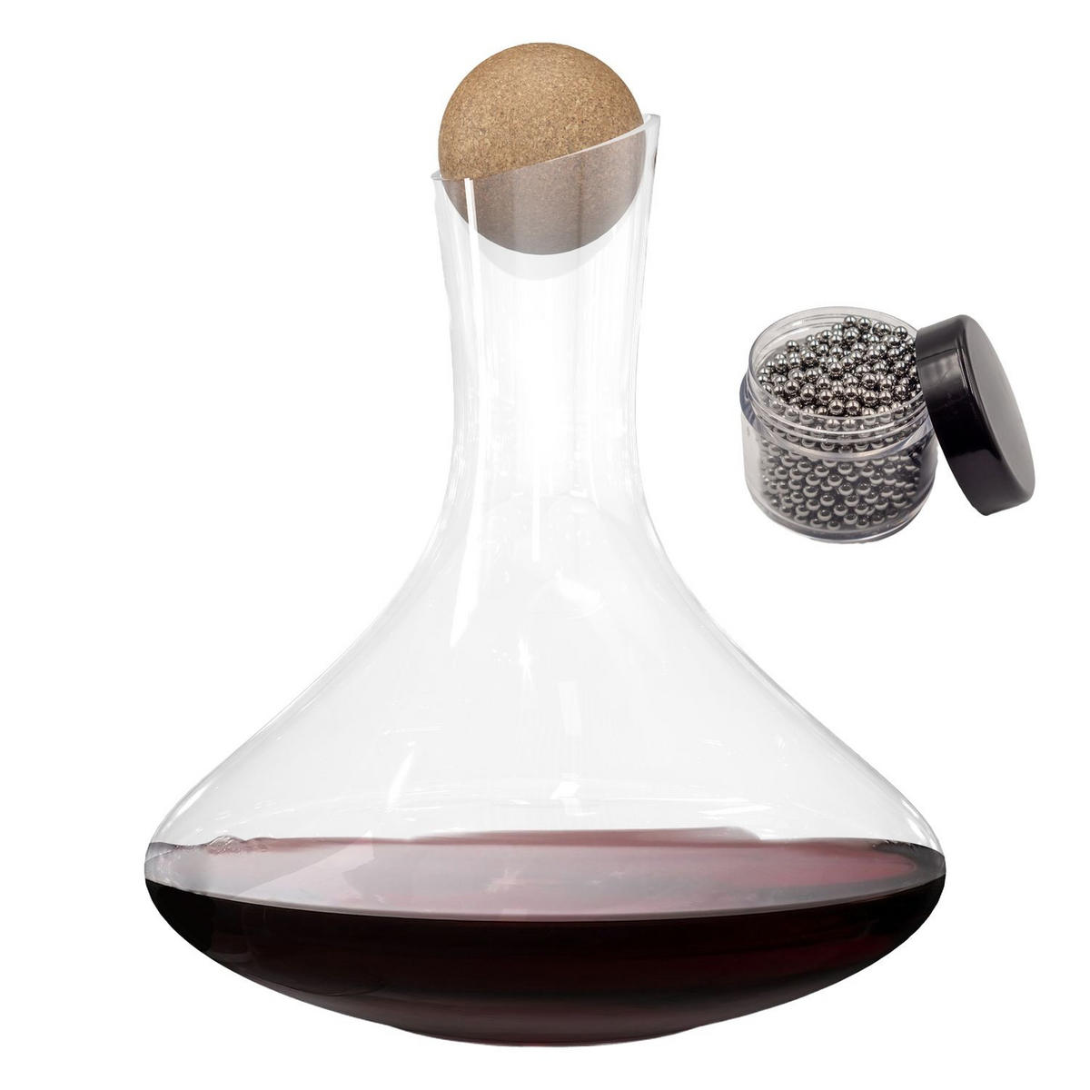 GLAS KARAFFE mit 1.8 Liter für Rotwein - Transparent, Glas (0.75L) - Intirilife