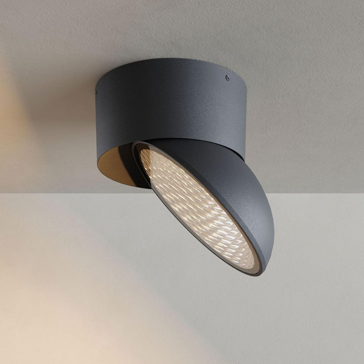 LED-AUFBAULEUCHTE Santa Out Anthrazit - Anthrazit, Metall (13/13/8.2cm) - s.luce