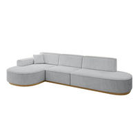 ECKSOFA Ottomane Links MARI-L2-v2 - 328x171x83 cm Grau Cord - Grau, Holzwerkstoff/Textil (328/171cm) - ALTDECOR