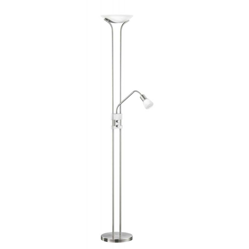 LED STEHLEUCHTE Nickel matt Silber - Silberfarben, Glas (40/25.5/180cm)