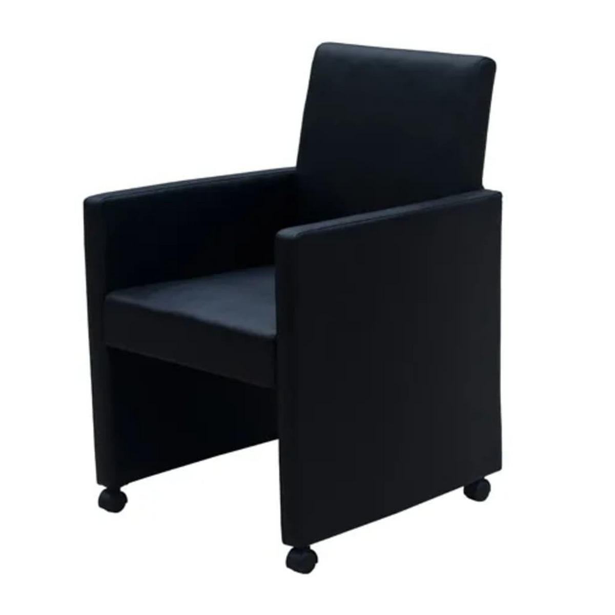 ESSZIMMERSTÜHLE 2 Stk. Schwarz Kunstleder 58.5*65*88cm - Schwarz, Leder (58.5/88/65cm) - ZMH
