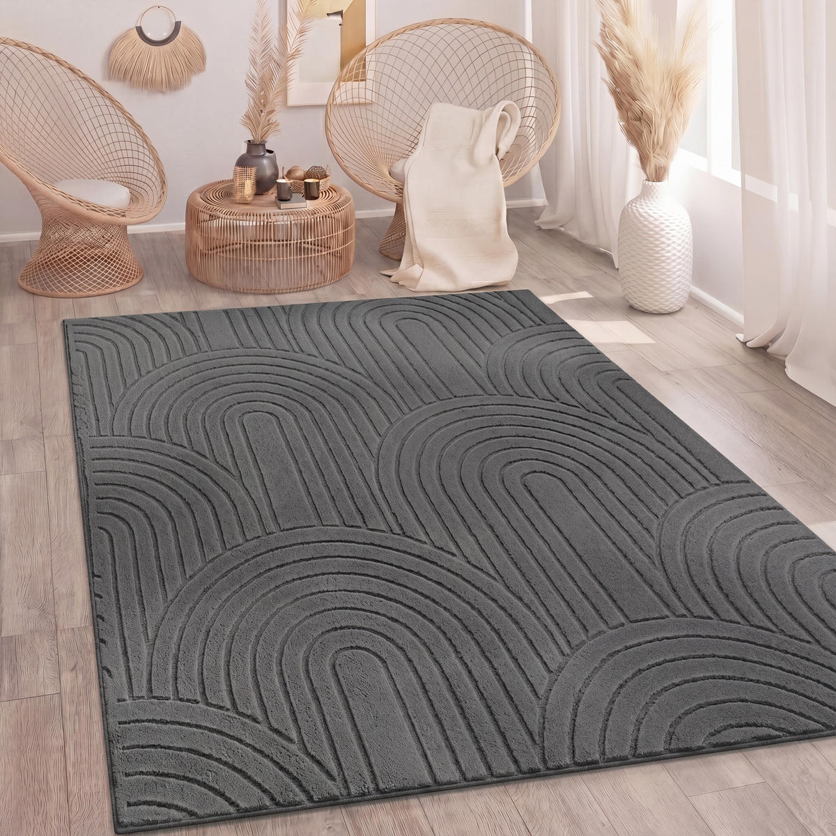 HOCHFLORTEPPICH 240/340 cm Tokio 471 - Anthrazit, Textil (240/340cm) - Paco Home