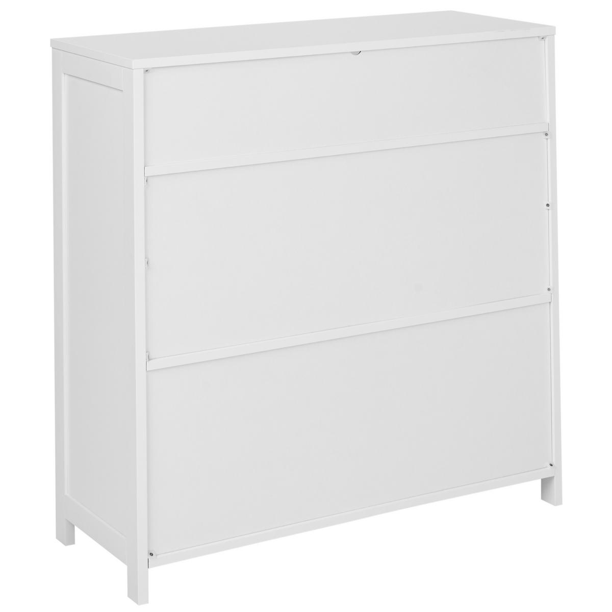SIDEBOARD se skleněnými dveřmi 86 cm Bílý Crabtree - bílá, kompozitní dřevo (86/86/32cm) - Beliani