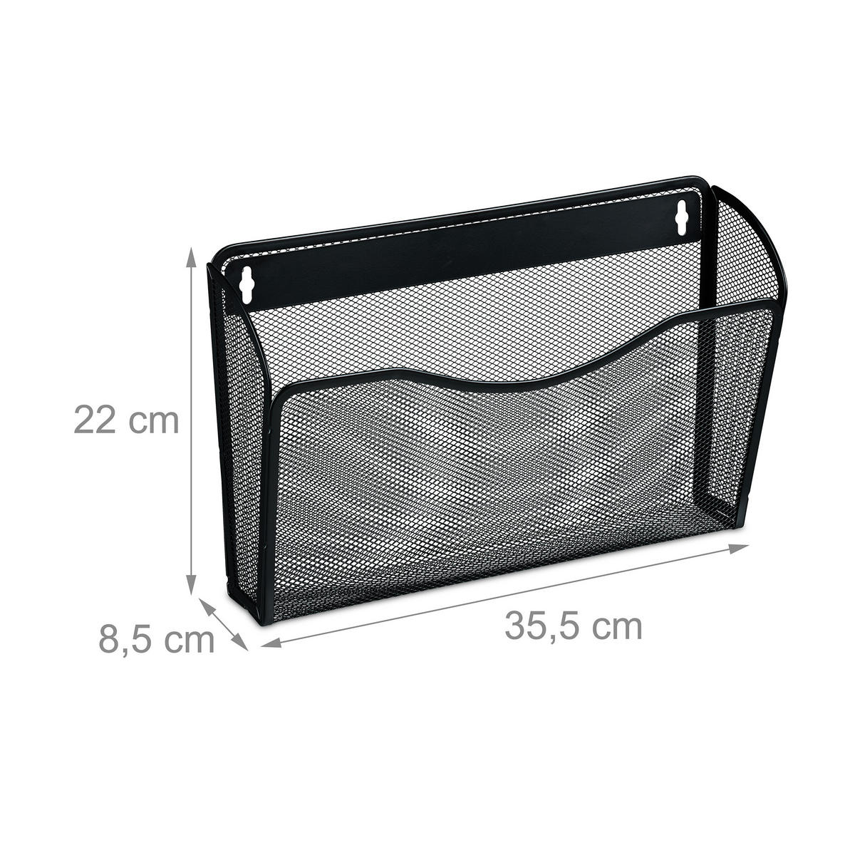 3XZEITSCHRIFTENHALTER - Schwarz, Metall (35.5/22/8.5cm) - Relaxdays