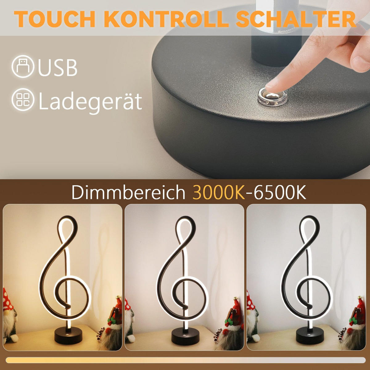 TISCHLEUCHTE Seebar 16.5/2.5/38.5 cm - Schwarz, Metall (38.5/16.5/2.5cm) - ZMH