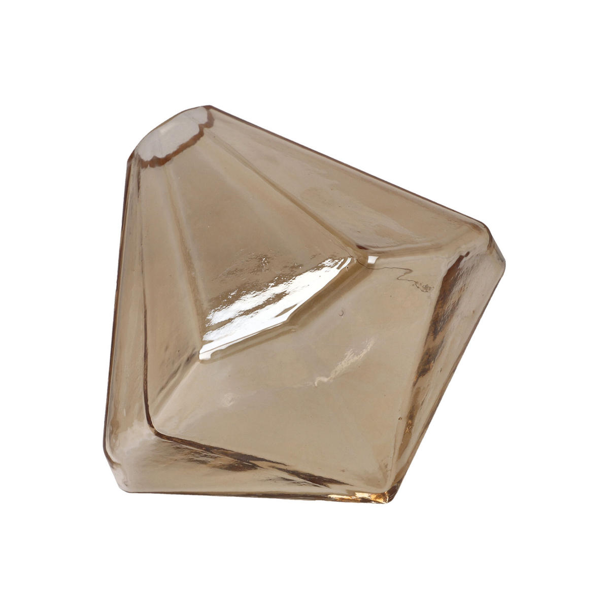 VASE Diamond Shiny Sand, Glas, 12 cm - Beige, Glas (12cm) - Goebel