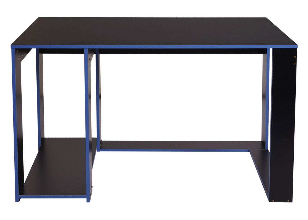 SCHREIBTISCH rechteck Schwarz, Blau - Blau/Schwarz, Holzwerkstoff (60/120/76cm) - MCW